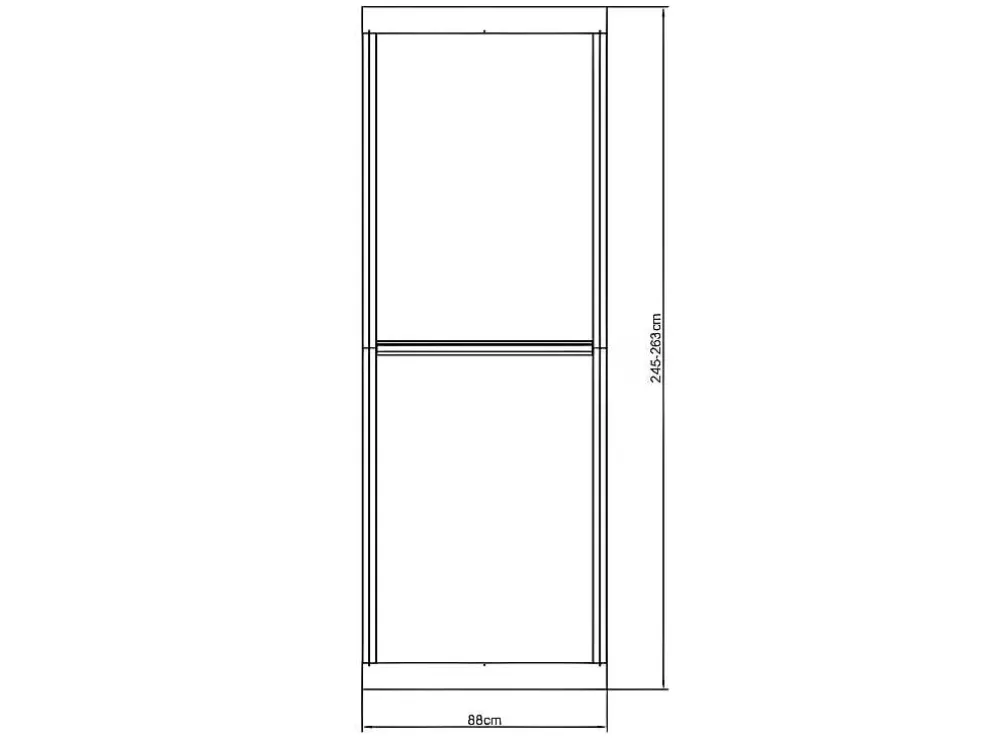 Vente-unique Divisória Envidracada Em Aluminio L88 X A245 Cm Antracite - Altura Ajustavel - Sagar* Divisória De Interior