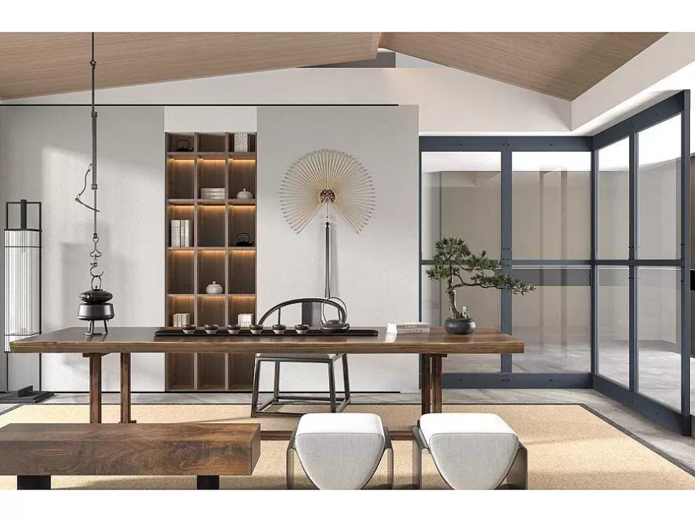 Vente-unique Divisória Envidracada Em Aluminio L88 X A245 Cm Antracite - Altura Ajustavel - Sagar* Divisória De Interior
