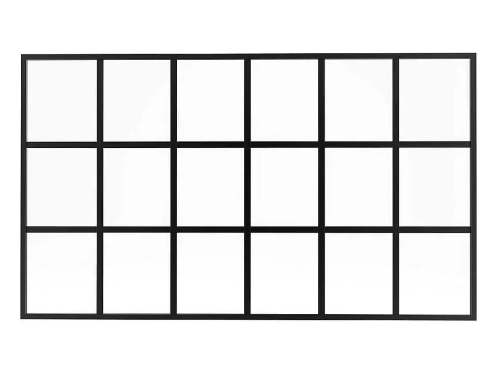 Vente-unique Divisória Estilo Estufa Aluminio Termolacado 180X105 Cm, Preto - Oransa* Divisória De Ambiente