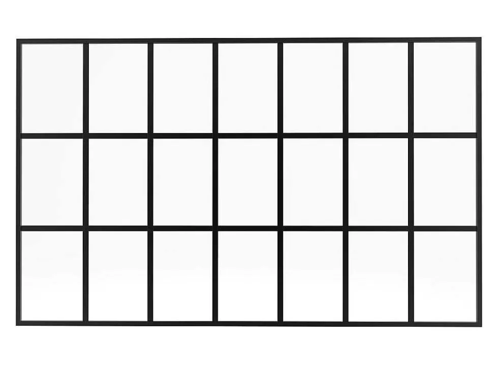 Vente-unique Divisória Estilo Estufa Aluminio Termolacado 210X130 Cm, Preto - Oransa* Divisória De Ambiente