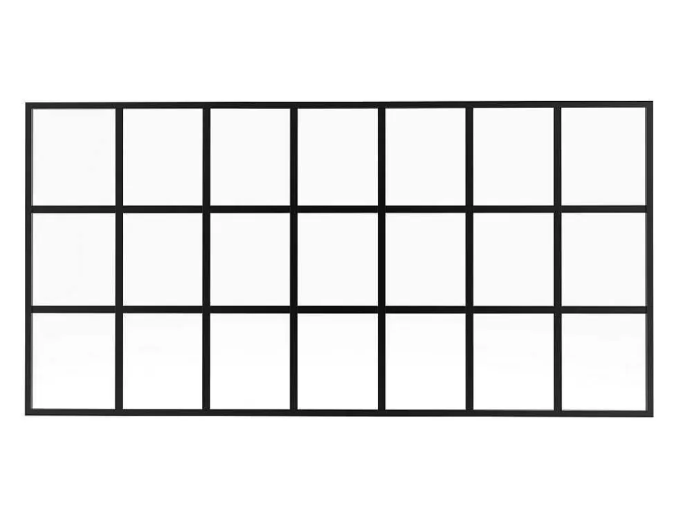 Vente-unique Divisória Estilo Estufa Aluminio Termolacado 210X105 Cm, Preto - Oransa* Divisória De Ambiente