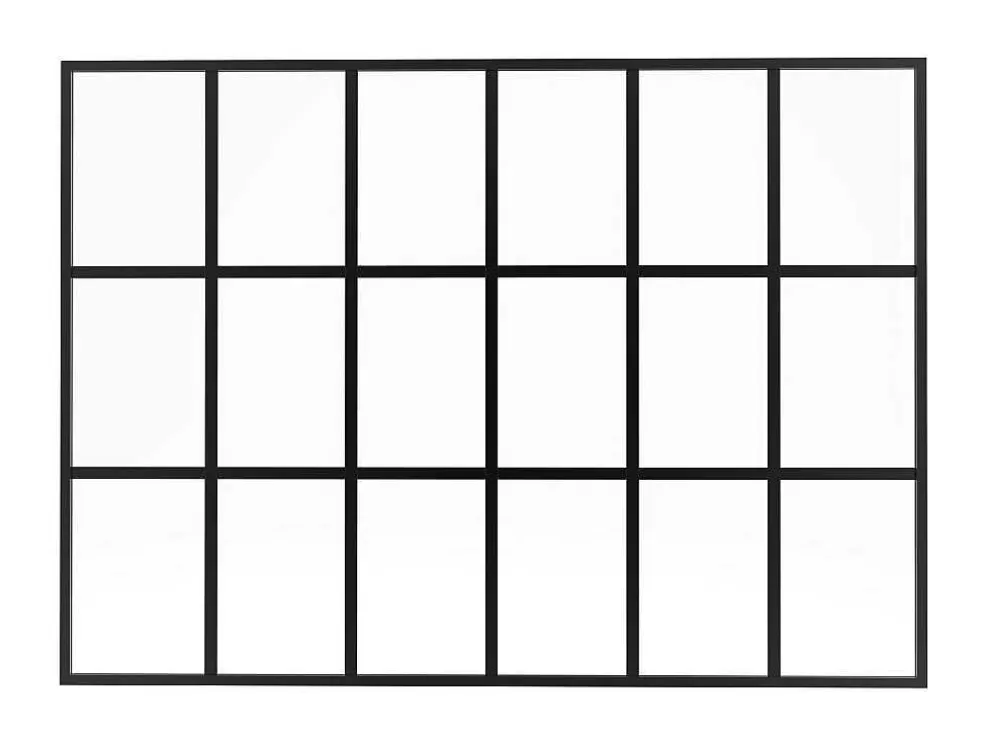 Vente-unique Divisória Estilo Estufa Aluminio Termolacado, 180X130 Cm, Preto - Oransa* Divisória De Ambiente