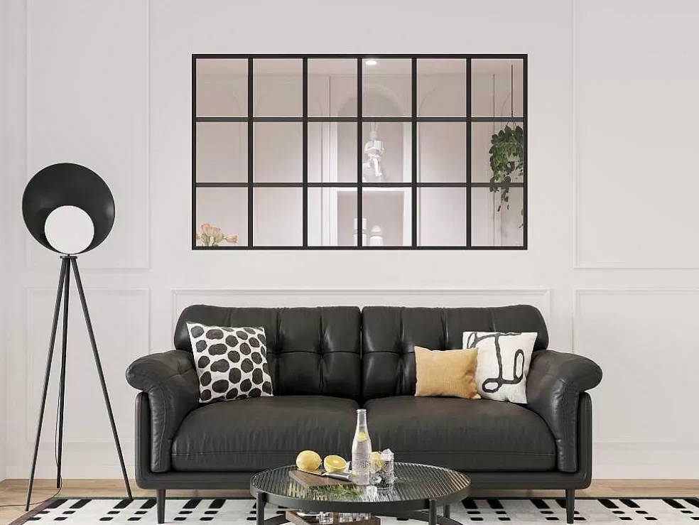 Vente-unique Divisória Estilo Estufa Aluminio Termolacado 180X105 Cm, Preto - Oransa* Divisória De Ambiente