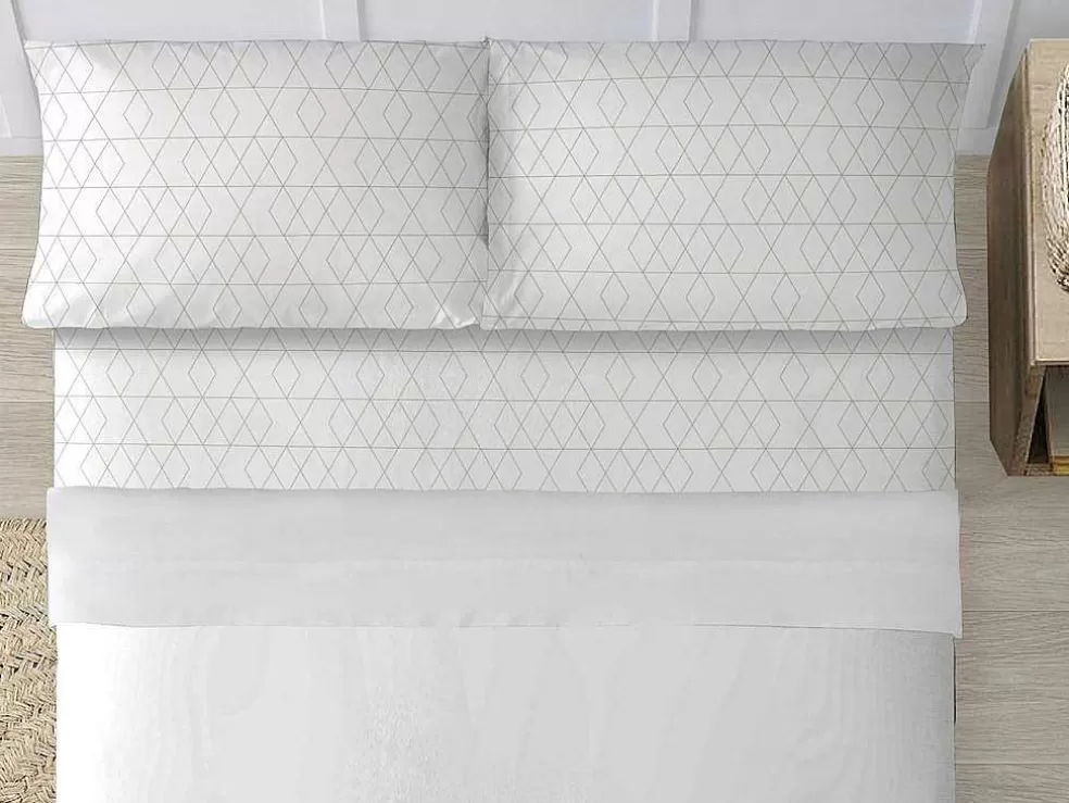 Purline Drap De Dessus 100% Coton 1 Piece Blanc A Motifs Jungle 260 X 240* Roupa De Cama