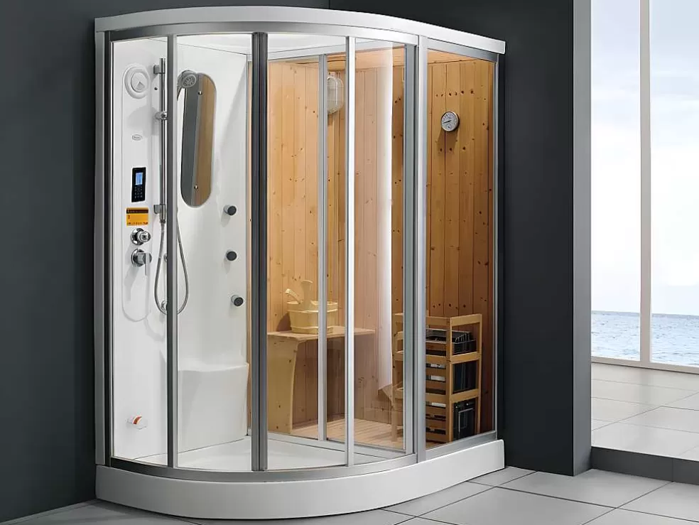 Shower & Design Duche De Canto Spa-Termas-Sauna Haumea - L157 X P110 X A215 Cm Canto Direito* Cabine De Duche