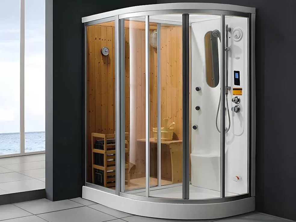 Shower & Design Duche De Canto Spa-Termas-Sauna Haumea - L157 X P110 X A215 Cm Canto Esquerdo* Cabine De Duche