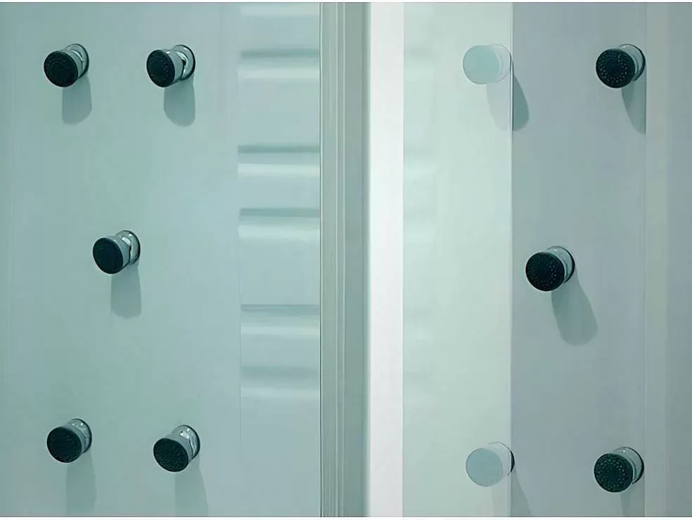 Shower & Design Duche Retangular Hidromassagem-Banho Turco Arthemis Em Acrilico Reforcado Com 12 Jatos De Massagem E Chuva Tropical* Cabine De Duche