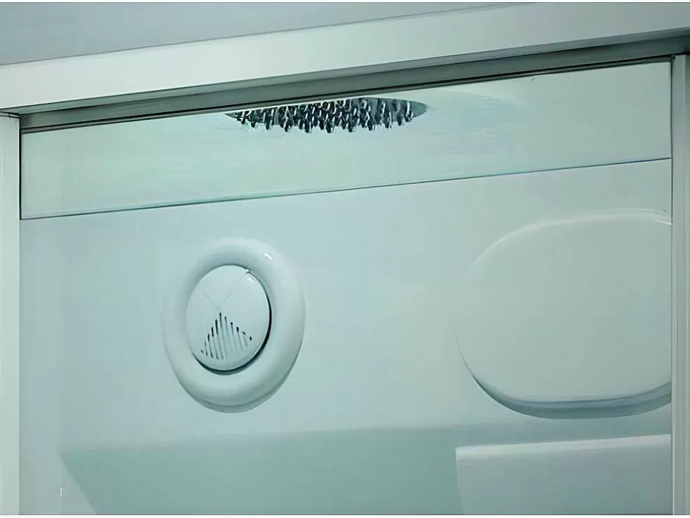Shower & Design Duche Retangular Hidromassagem-Banho Turco Arthemis Em Acrilico Reforcado Com 12 Jatos De Massagem E Chuva Tropical* Cabine De Duche