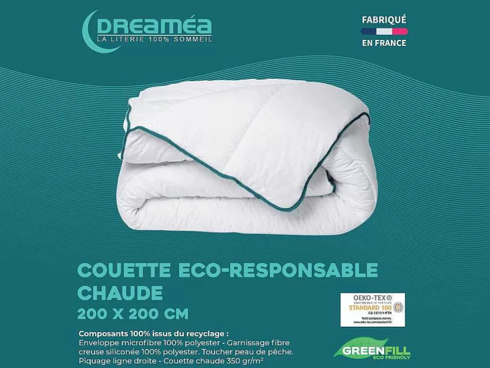 DREAMEA Edredão Quente Reciclado Da Em Microfibra De 200 X 200 Cm - 350 G/M - Com Borda Azul - Rosa* Edredão