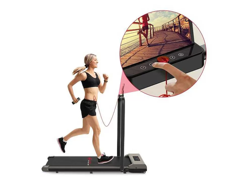 Vente-unique 2 Em 1 Esteira Dobravel Elétrica Com Quadro Reforcado Com Tela Lcd Para O Escritório Em Casa* Fitness