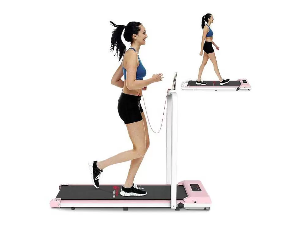 Vente-unique 2 Em 1 Esteira Dobravel Elétrica Com Quadro Reforcado Com Tela Lcd Para O Escritório Em Casa* Fitness
