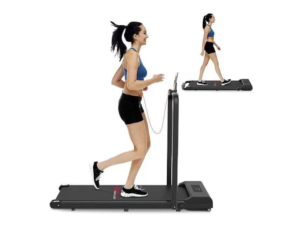 Vente-unique 2 Em 1 Esteira Dobravel Elétrica Com Quadro Reforcado Com Tela Lcd Para O Escritório Em Casa* Fitness