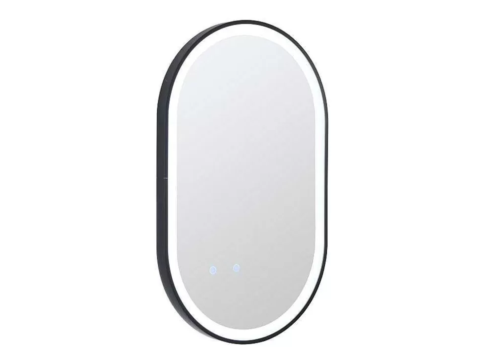 OZAIA Espelho De Casa De Banho Luminoso Oval Antiembaciamento Com Contorno Preto 60X90 Cm - Alarico* Acessórios De Casa De Banho