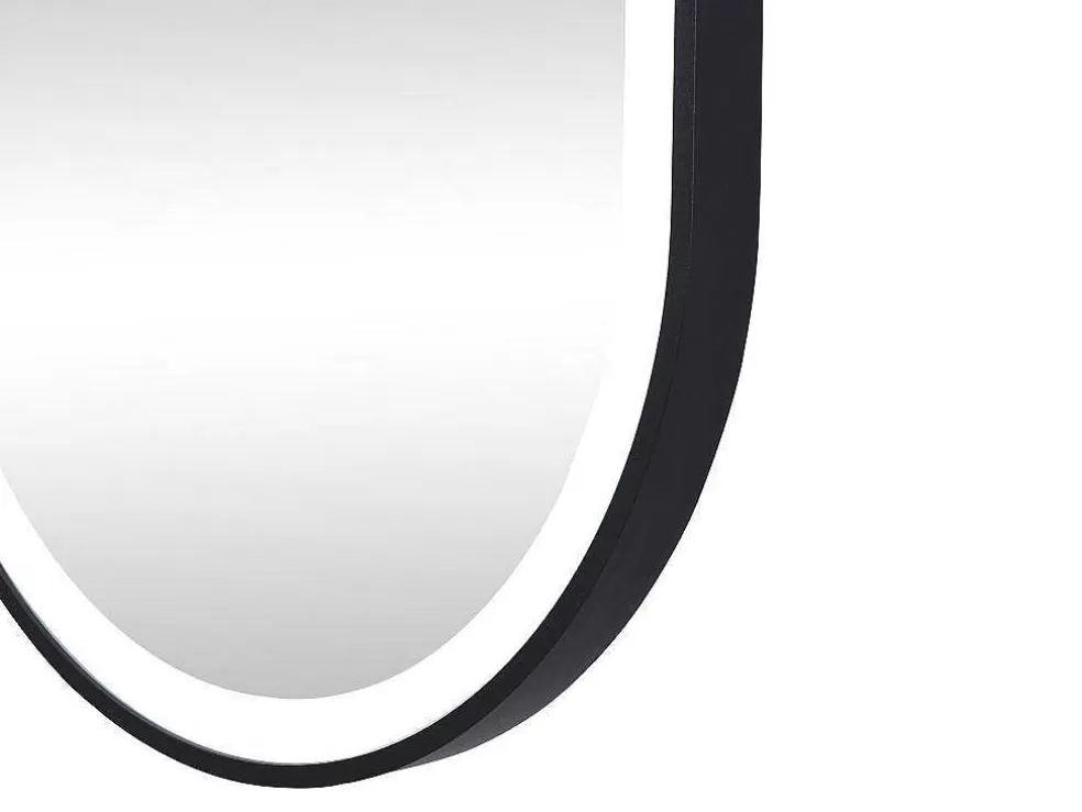 OZAIA Espelho De Casa De Banho Luminoso Oval Antiembaciamento Com Contorno Preto 60X90 Cm - Alarico* Acessórios De Casa De Banho