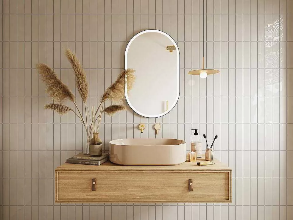 OZAIA Espelho De Casa De Banho Luminoso Oval Antiembaciamento Com Contorno Preto 60X90 Cm - Alarico* Acessórios De Casa De Banho