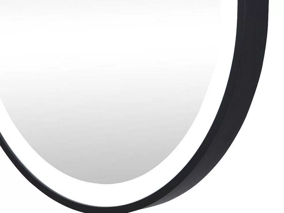 OZAIA Espelho De Casa De Banho Luminoso Oval Antienvaciamento Com Contorno Preto 50X80 Cm - Alarico* Acessórios De Casa De Banho