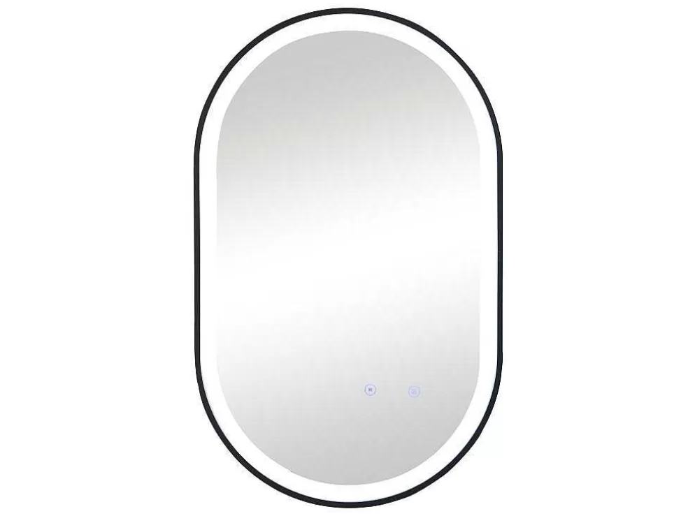 OZAIA Espelho De Casa De Banho Luminoso Oval Antienvaciamento Com Contorno Preto 50X80 Cm - Alarico* Acessórios De Casa De Banho
