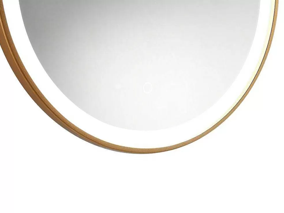 OZAIA Espelho De Casa De Banho Luminoso Redondo Com Leds Numea Dourado - C60 X E3,5 X A60* Acessórios De Casa De Banho