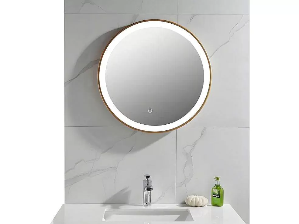 OZAIA Espelho De Casa De Banho Luminoso Redondo Com Leds Numea Dourado - C60 X E3,5 X A60* Acessórios De Casa De Banho