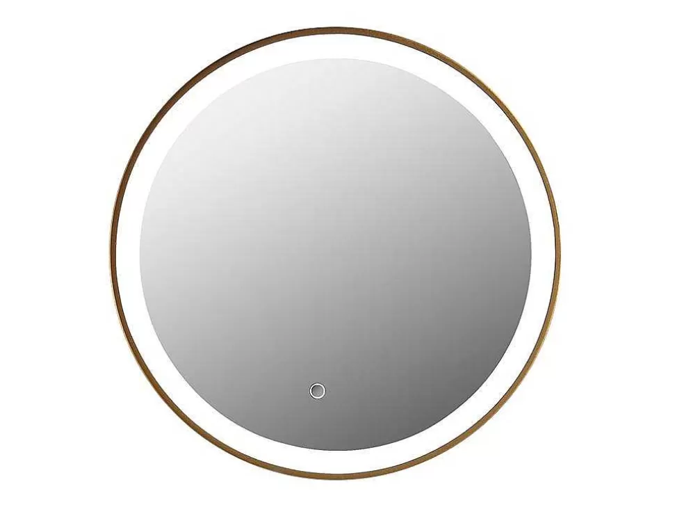 OZAIA Espelho De Casa De Banho Luminoso Redondo Com Leds Numea Dourado - C60 X E3,5 X A60* Acessórios De Casa De Banho
