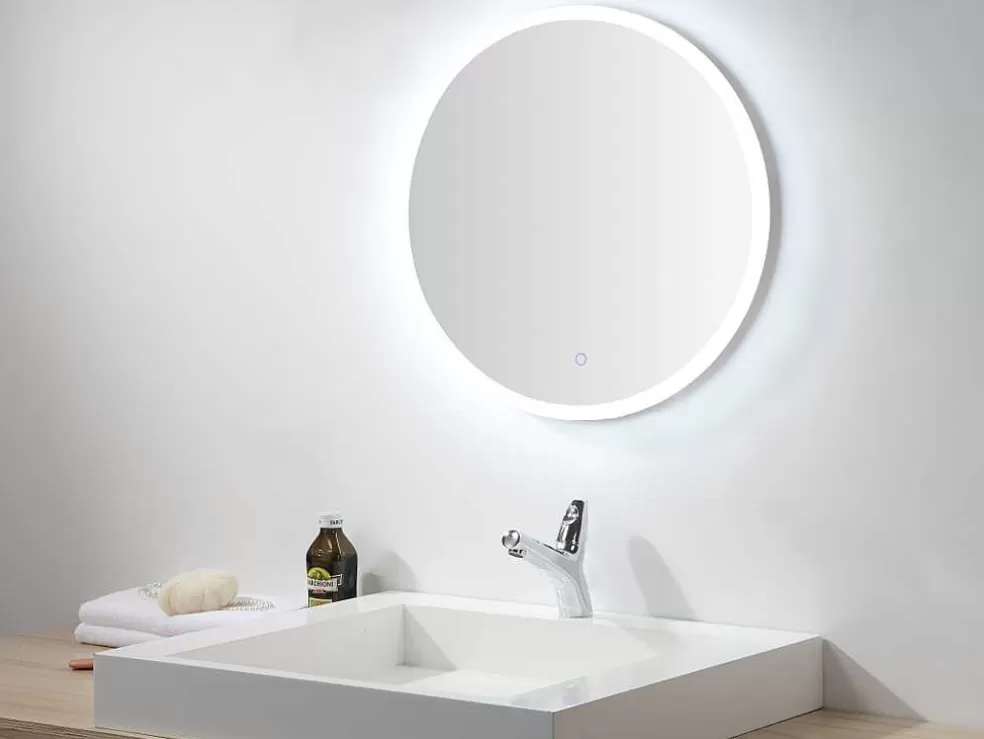 OZAIA Espelho De Casa De Banho Redondo E Iluminação Com Leds Daniela - C 60 X A 60 Cm* Acessórios De Casa De Banho