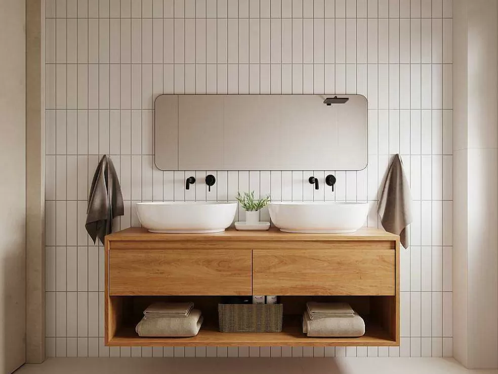 OZAIA Espelho De Casa De Banho Retangular Contorno Preto 140X50 Cm - Demetria* Acessórios De Casa De Banho