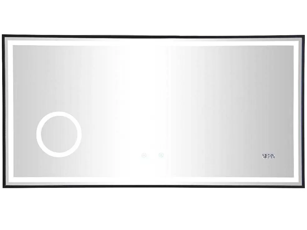 OZAIA Espelho De Casa De Banho Retangular Luminoso Com Relógio Digital 120X50 Cm - Aitana* Acessórios De Casa De Banho