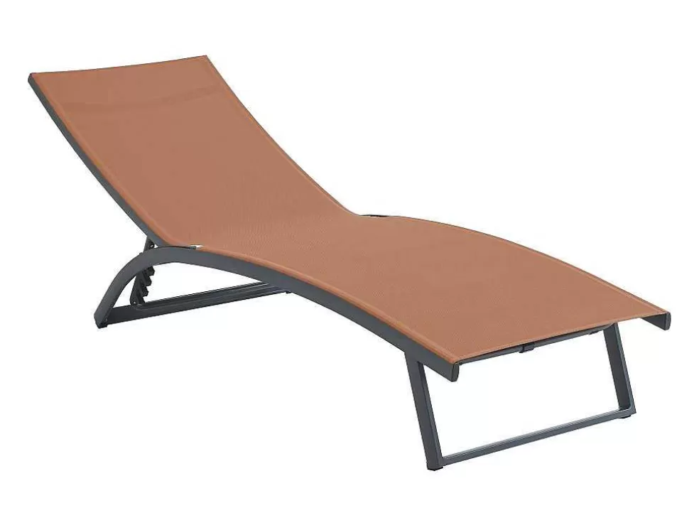 MYLIA Espreguiçadeira Com Varias Posicoes Aluminio E Têxtileno Terracota - Saranda De * Espreguiçadeira