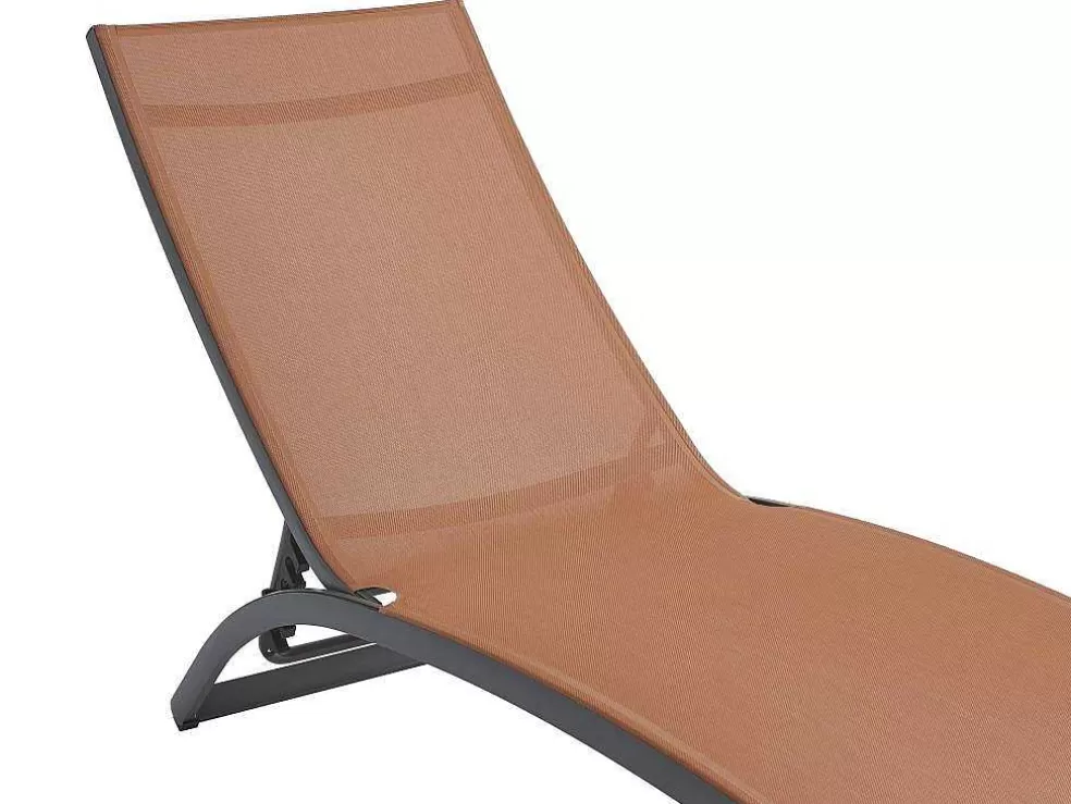 MYLIA Espreguiçadeira Com Varias Posicoes Aluminio E Têxtileno Terracota - Saranda De * Espreguiçadeira