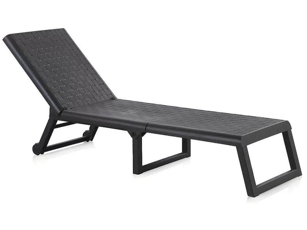 Vente-unique Espreguiçadeira Efeito Rotim Sem Colchão Cor Cinza - Canberra* Espreguiçadeira