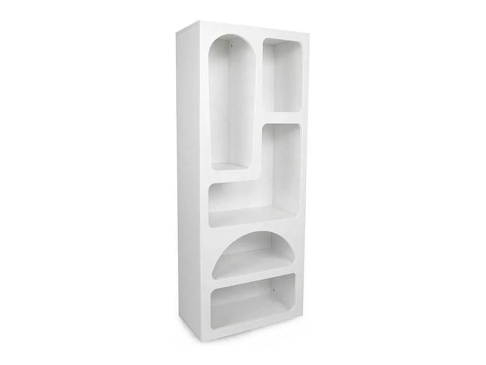 Vente-unique Estante Com 5 Nichos Branco - Luela* Biblioteca, Vitrina, Estante