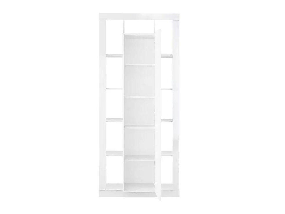 Vente-unique Estante Com 1 Porta E 11 Nichos Lacada A Branco - Balka* Biblioteca, Vitrina, Estante