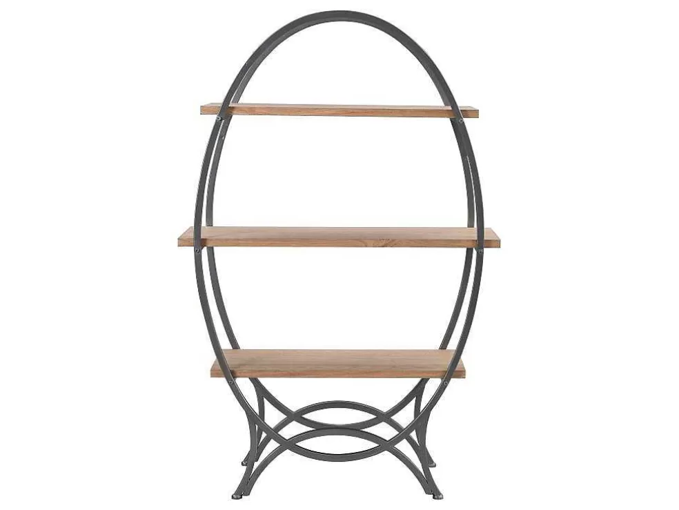 Vente-unique Estante Com 3 Prateleiras Em Mdf E Metal Natural E Preto - Lolana* Biblioteca, Vitrina, Estante