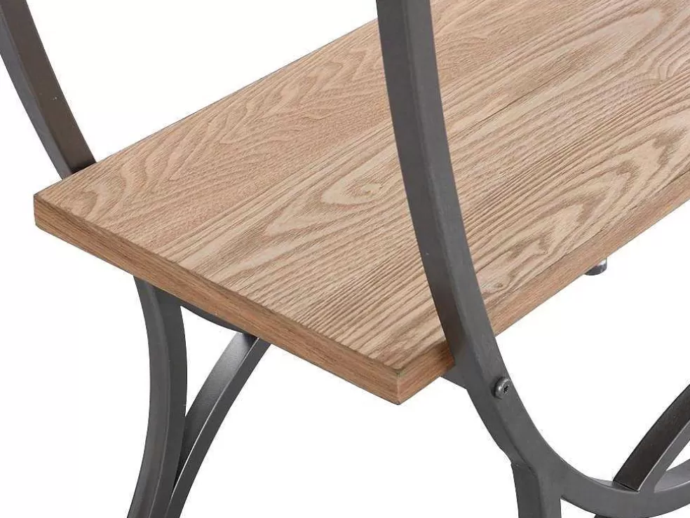 Vente-unique Estante Com 3 Prateleiras Em Mdf E Metal Natural E Preto - Lolana* Biblioteca, Vitrina, Estante