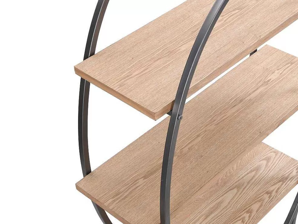 Vente-unique Estante Com 3 Prateleiras Em Mdf E Metal Natural E Preto - Lolana* Biblioteca, Vitrina, Estante