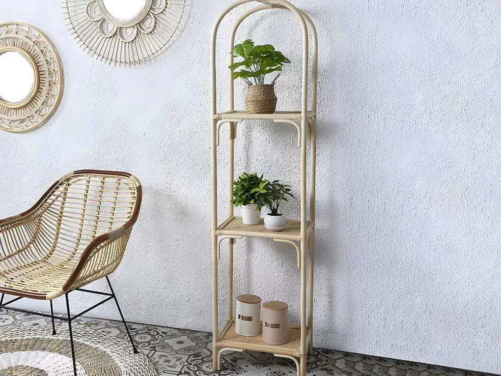 Vente-unique Estante Com 3 Prateleiras Em Rotim Cor Natural - Maiori* Biblioteca, Vitrina, Estante
