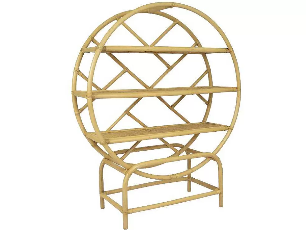 Vente-unique Estante Com 3 Prateleiras Em Rotim E Bambu Cor Natural - Setha* Biblioteca, Vitrina, Estante