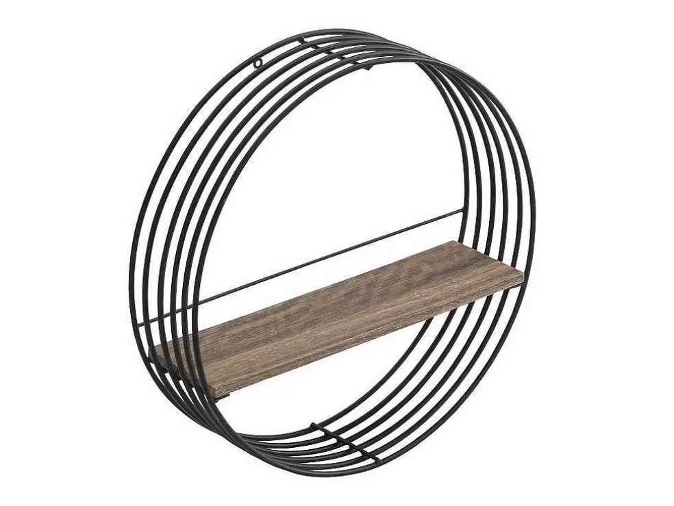 Vente-unique Estante De Parede Com 1 Prateleira Mdf E Metal C50 X L13 X A50 Cm Cor Preta - Moha* Biblioteca, Vitrina, Estante