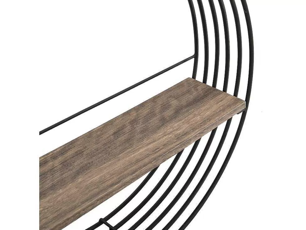 Vente-unique Estante De Parede Com 1 Prateleira Mdf E Metal C50 X L13 X A50 Cm Cor Preta - Moha* Biblioteca, Vitrina, Estante