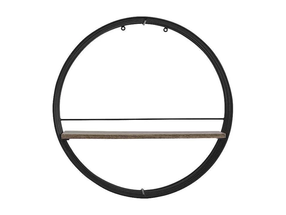 Vente-unique Estante De Parede Com 1 Prateleira Mdf E Metal C50 X L13 X A50 Cm Cor Preta - Moha* Biblioteca, Vitrina, Estante