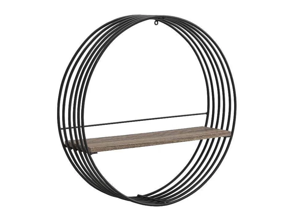 Vente-unique Estante De Parede Com 1 Prateleira Mdf E Metal C50 X L13 X A50 Cm Cor Preta - Moha* Biblioteca, Vitrina, Estante