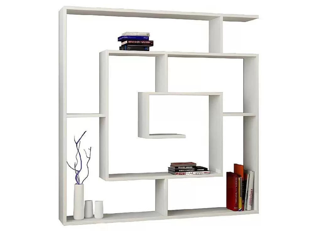 Homemania Estante Labirent, Branco, 125X22X129 Cm, Epikasa* Biblioteca, Vitrina, Estante