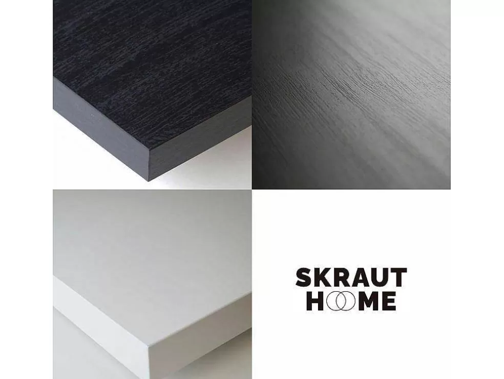 Skraut Home Estantes De Prateleiras , 230X186X25Cm, Sala De Estar - Escritório, Sala De Jantar, Branco E Preto* Biblioteca, Vitrina, Estante