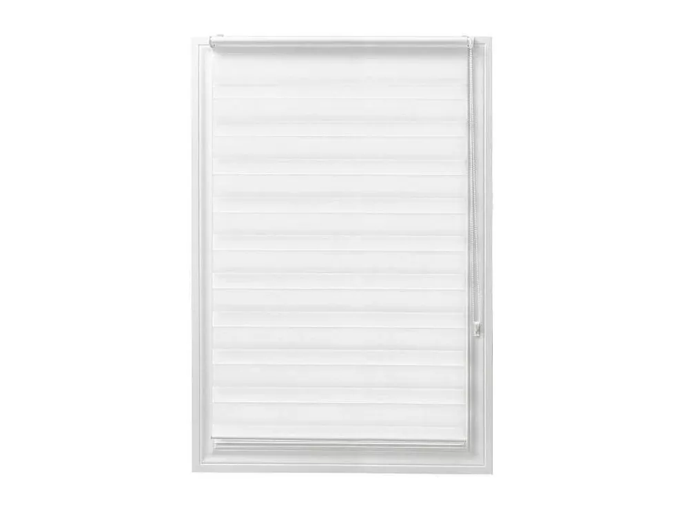Vente-unique Estor Enrolavel Dia/Noite Em Poliester - 90 X 180 Cm - Branco - Barili* Persianas De Interior