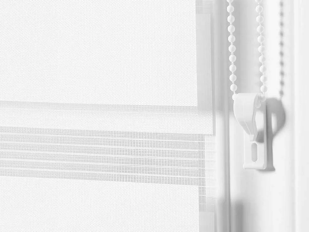 Vente-unique Estor Enrolavel Dia/Noite Em Poliester - 90 X 180 Cm - Branco - Barili* Persianas De Interior