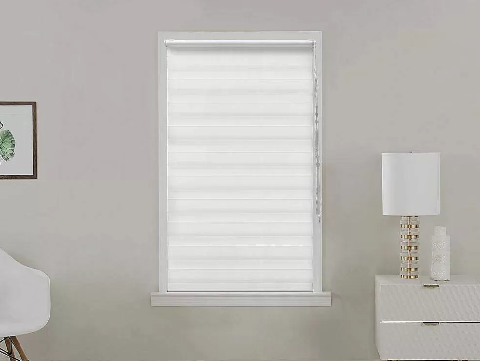 Vente-unique Estor Enrolavel Dia/Noite Em Poliester - 90 X 180 Cm - Branco - Barili* Persianas De Interior