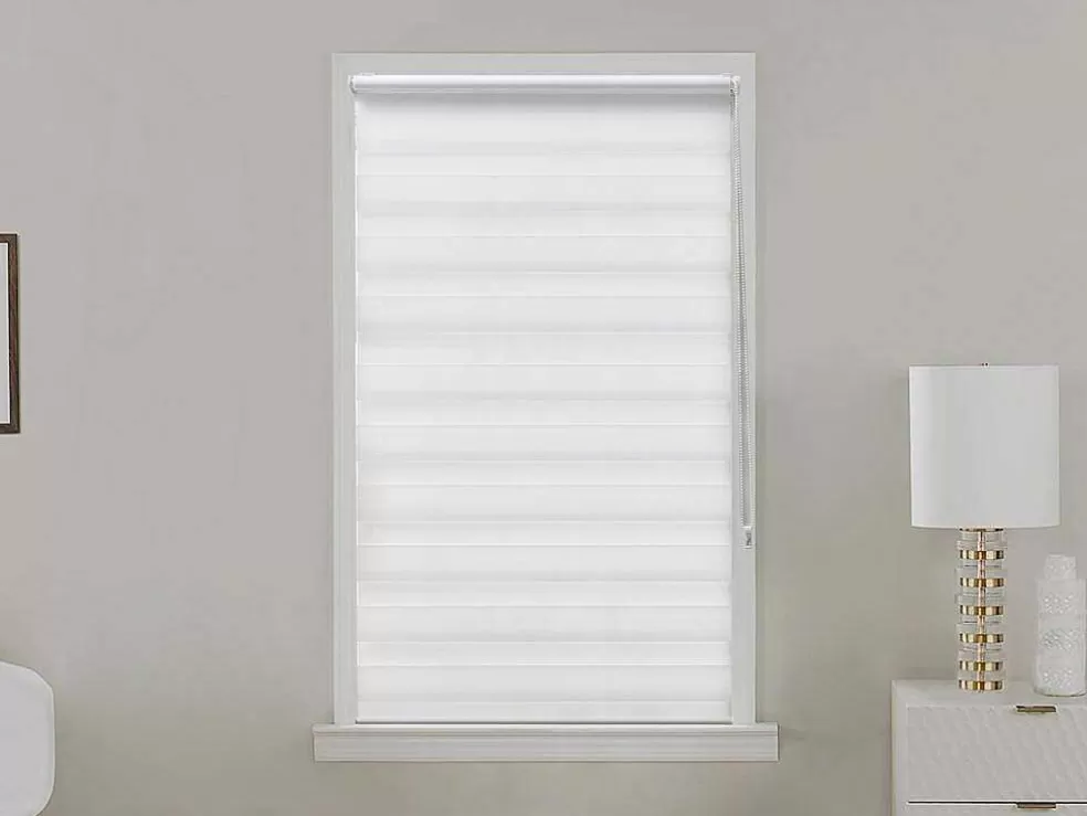 Vente-unique Estor Enrolavel Dia/Noite Em Poliester - 90 X 180 Cm - Branco - Barili* Persianas De Interior