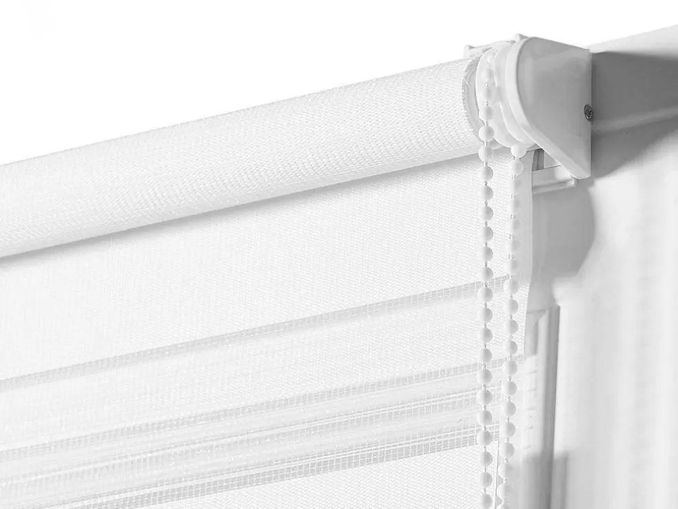 Vente-unique Estor Enrolavel Dia/Noite Em Poliester - 90 X 180 Cm - Branco - Barili* Persianas De Interior