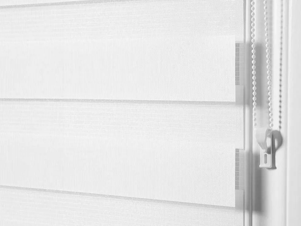 Vente-unique Estor Enrolavel Dia/Noite Em Poliester - 90 X 180 Cm - Branco - Barili* Persianas De Interior