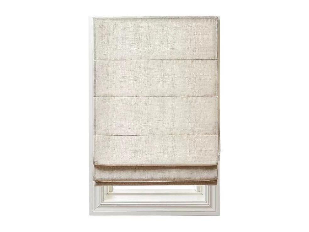 OZAIA Estore De Barco Em Poliester E Linho - 90 X 180 Cm - Bege Mesclado - Dalini* Persianas De Interior